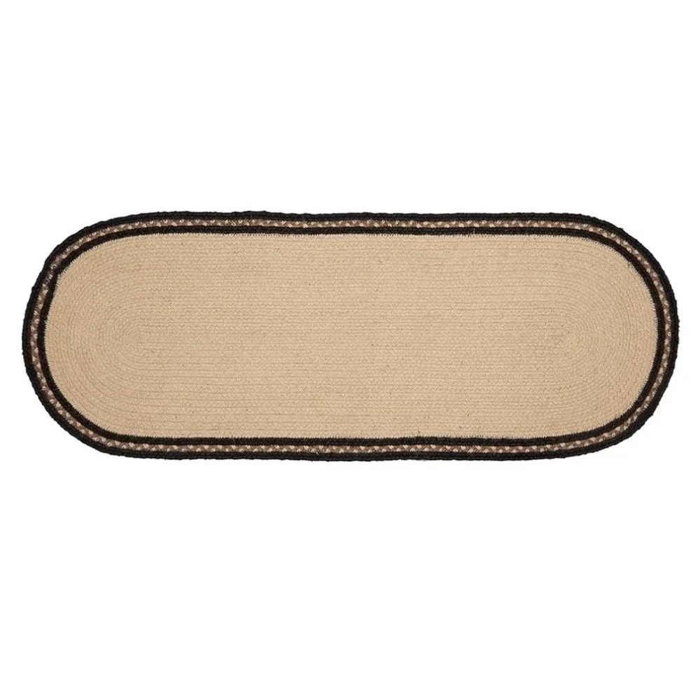 VHC Brands Farmhouse Cream Jute‎ Farmhouse Oblong Table Runner Sawyer Mills